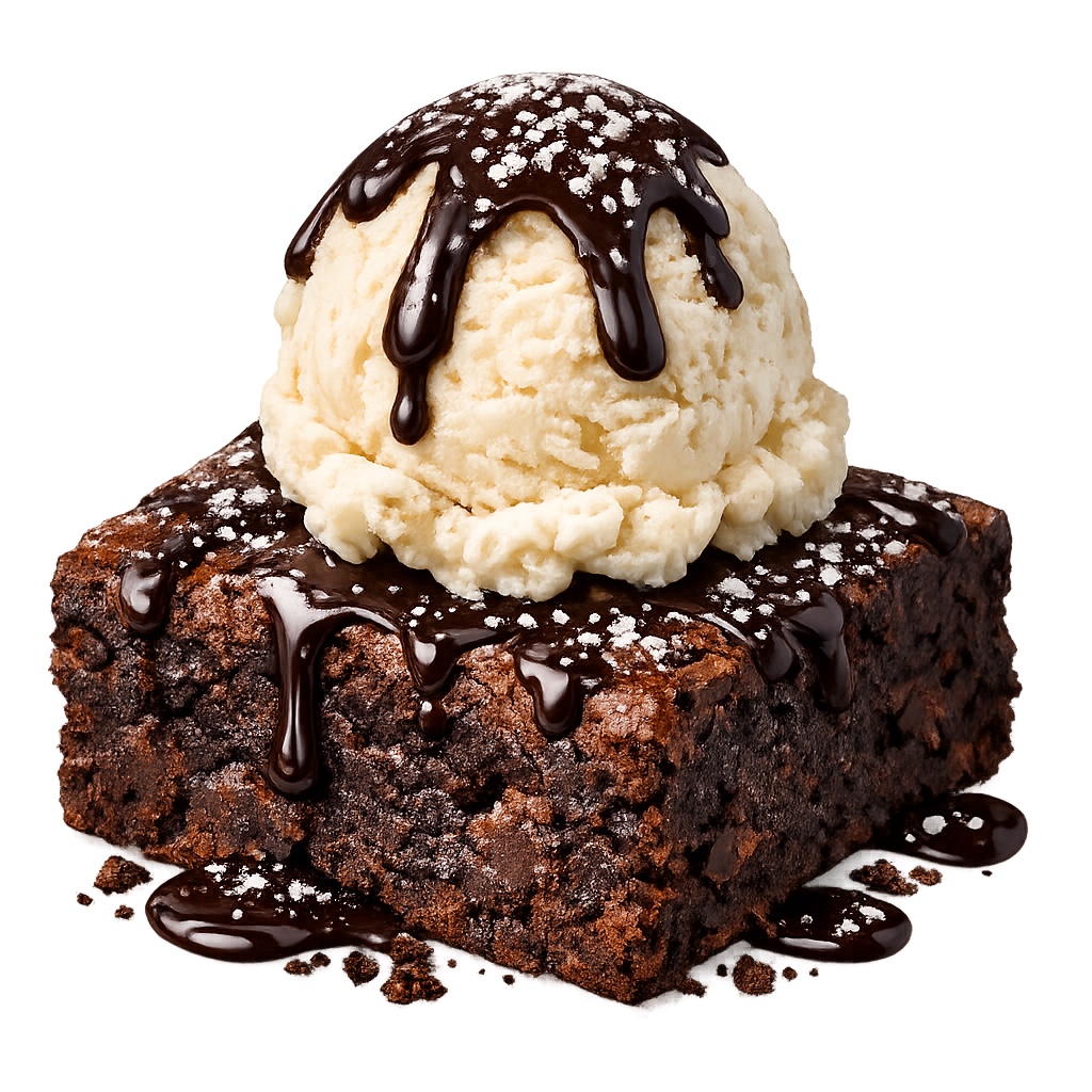 Brownie con helado